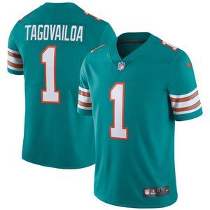 Miami Dolphins Tua Tagovailoa Nike Aqua Alternate Vapor Limited Jersey